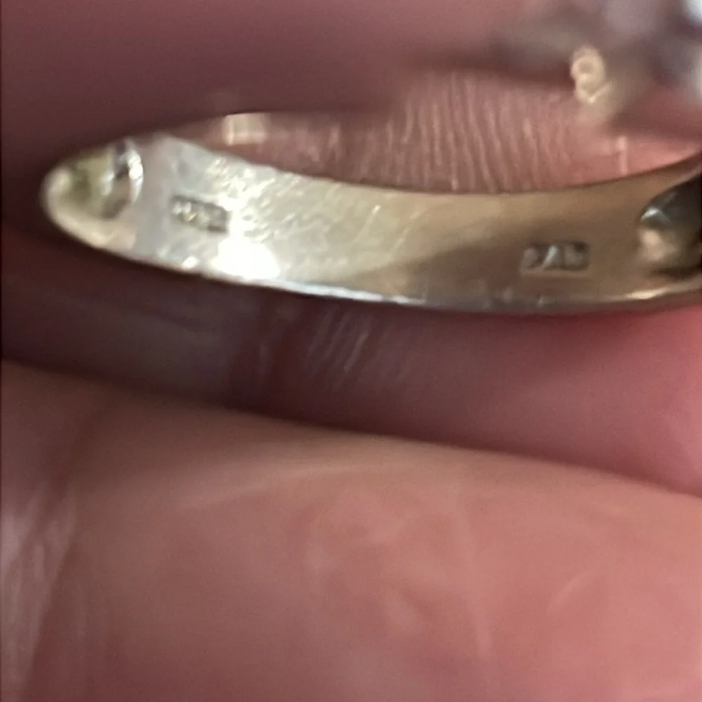 Estate cocktail ring CZ 925 signed FAS  sterling 7”